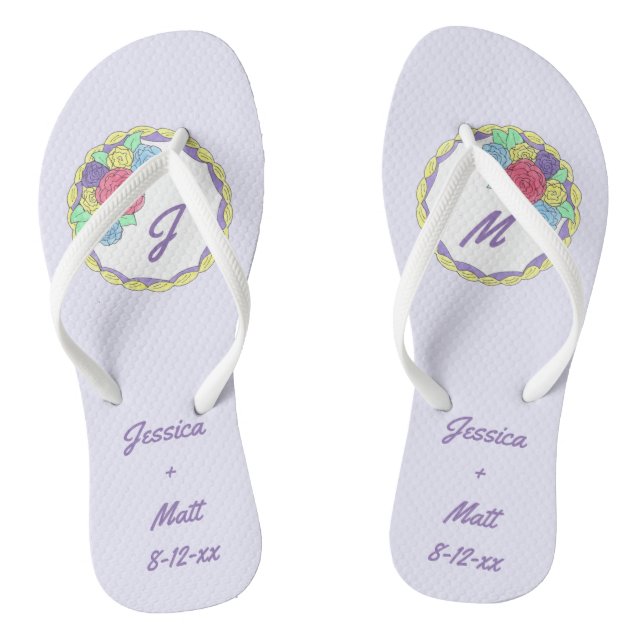 Personalisierte Hochzeitstorte Brautparty Flip Flo Flops (Fußbett)