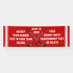 Personalisierte Hockey-Fahne, IHR TEXT und FARBEN Banner