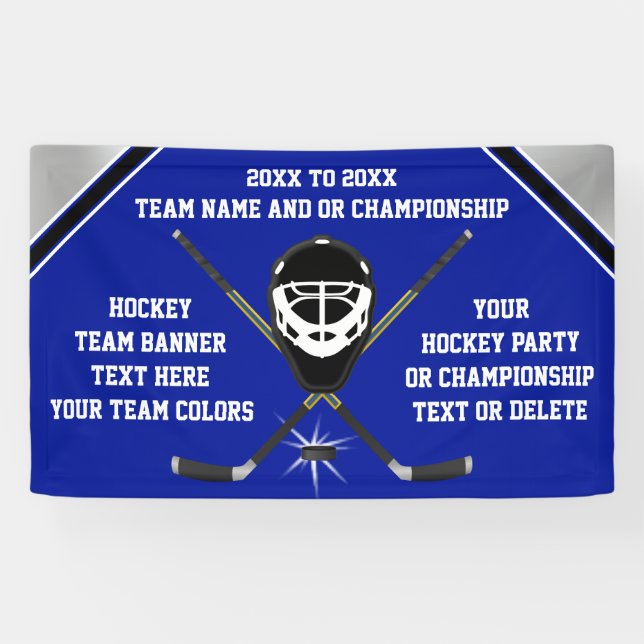 Personalisierte Hockey-Fahne in IHREN FARBEN und Banner (Horizontal)