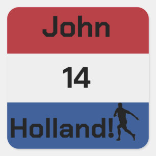 Personalisierte Holland-Flagge Fußball-Aufkleber Quadratischer Aufkleber