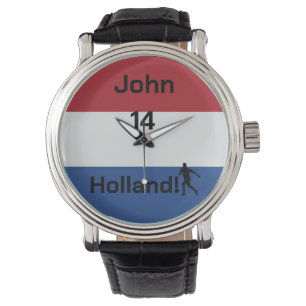 Personalisierte Holland-Flagge Soccer Pride Armbanduhr