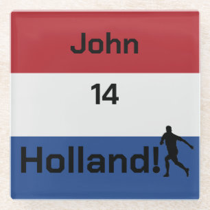 Personalisierte Holland-Flagge Soccer Pride Glasuntersetzer