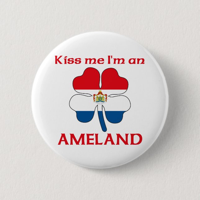 Personalisierte Holländer küssen mich, den ich Button (Vorderseite)