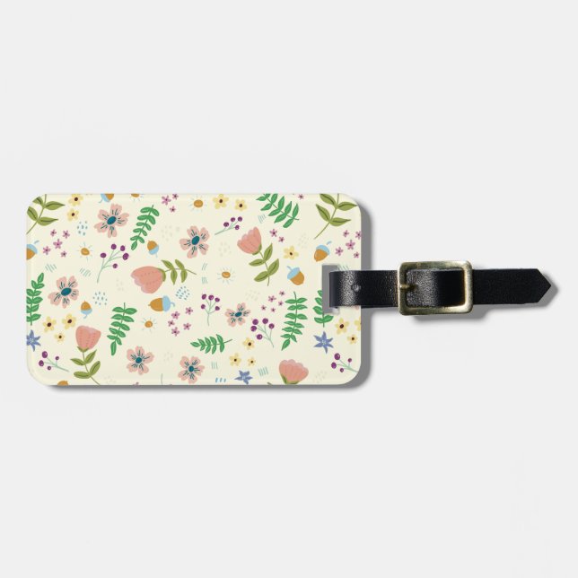 Personalisierte Holzflorencreme-Gepäckmarke Gepäckanhänger (Vorderseite horizontal)