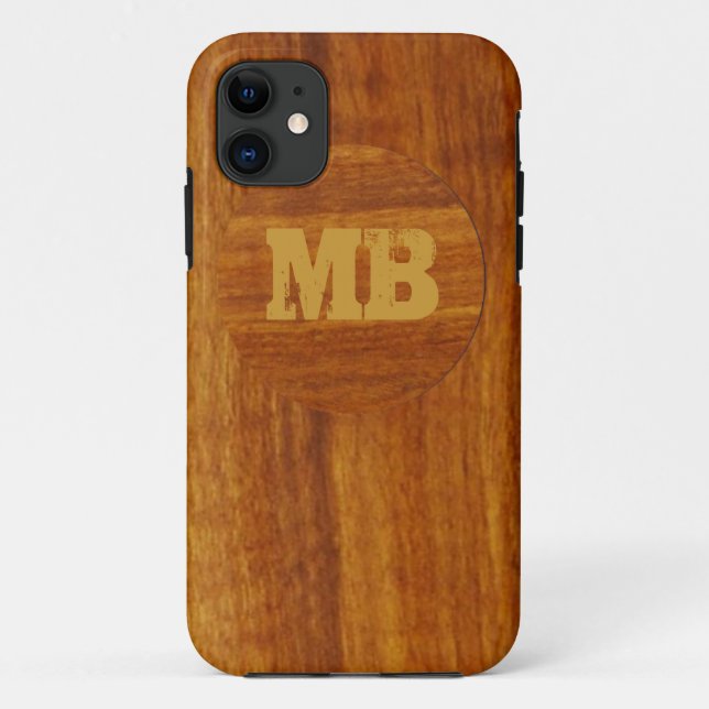 personalisierte Holzstruktur Case-Mate iPhone Hülle (Rückseite)
