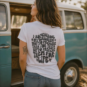 Personalisierte Homeschool-Retro-Schriftfarben T-Shirt