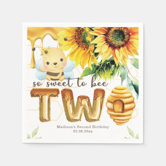 Personalisierte Honey Bee Napkins Serviette (Vorderseite)