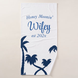 Personalisierte Honeymoon Hubby/Wifey Badetuch Badehandtuch