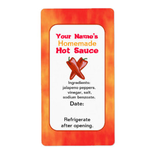 Personalisierte Hot Sauce Labels Template Chilies 