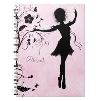 Personalisierte Hübsche Ballerina und Blume-Notebo Notizblock