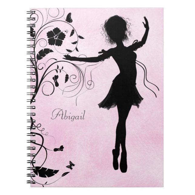 Personalisierte Hübsche Ballerina und Blume-Notebo Notizblock (Vorderseite)