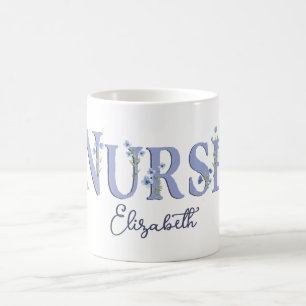 Personalisierte Hübsche florale Monogramm Nurie Kaffeetasse