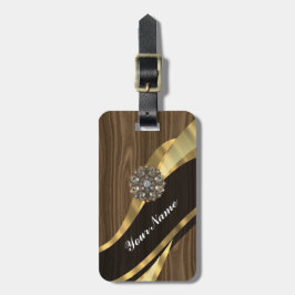 Personalisierte hübsche Imitate aus dunklem Eichen Gepäckanhänger