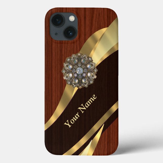 Personalisierte hübsche Imitate Kirschholz Case-Mate iPhone Hülle (Rückseite)