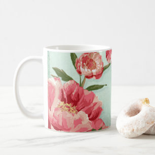 Personalisierte hübsche Retro-Blumen-Chintz-Pfings Kaffeetasse