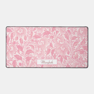 Personalisierte hübsche rosa Boho-Blumen Schreibtischunterlage