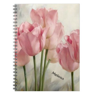 Personalisierte hübsche rosa Tulpen Notizblock