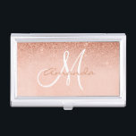 Personalisierte Hübsche Rose Gold Trendy Monogram Visitenkarten Dose<br><div class="desc">Dieses Design wurde mithilfe von digitaler Kunst erstellt und kann in dem Bereich personalisiert sein, der zur Verfügung gestellt wird, oder indem Sie den Klick wählen, um weitere Optionen anzupassen und den Namen, die Initialen oder die Wörter zu ändern. Sie können auch die Textfarbe und den Textstil ändern oder den...</div>