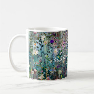 Personalisierte Hübsche Whimsical Boho Wildblume A Kaffeetasse