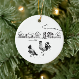 Personalisierte Hühnerkuchen Liebe Weihnachten Keramik Ornament
