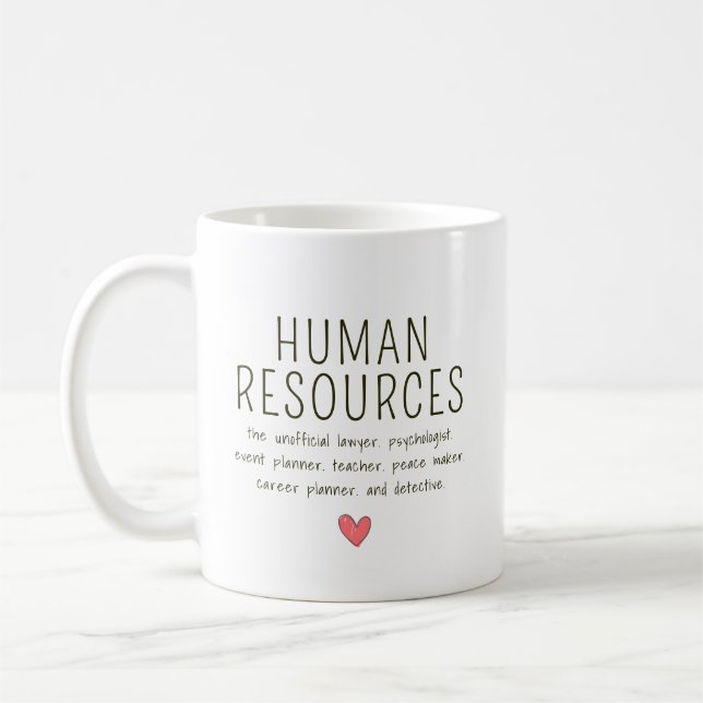 Personalisierte Humanressourcen Kaffeetasse (Links)