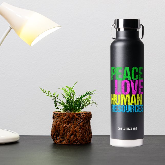 Personalisierte Humanressourcen - Liebe für Friede Trinkflasche (Von Creator hochgeladen)
