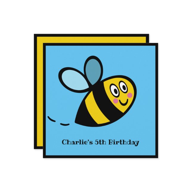 Personalisierte Hummeleinladung (Vorderseite/Rückseite Beispiel)