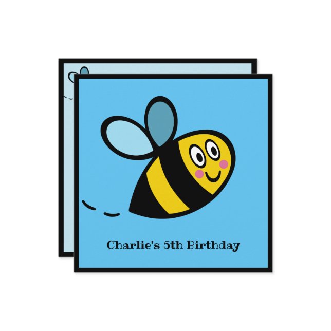 Personalisierte Hummeleinladung (Vorderseite/Rückseite Beispiel)