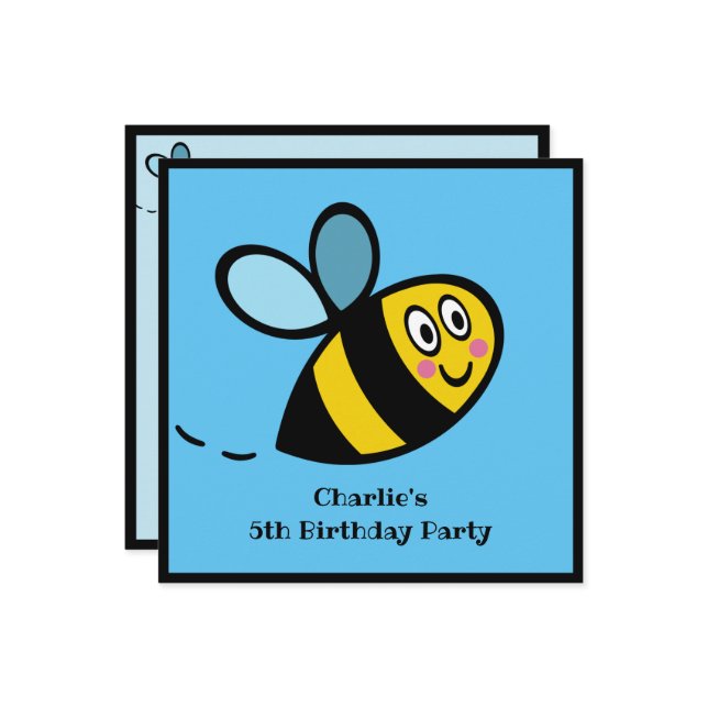 Personalisierte Hummeleinladung (Vorderseite/Rückseite Beispiel)