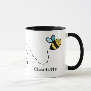 Personalisierte Hummeln Herzmuster Tasse