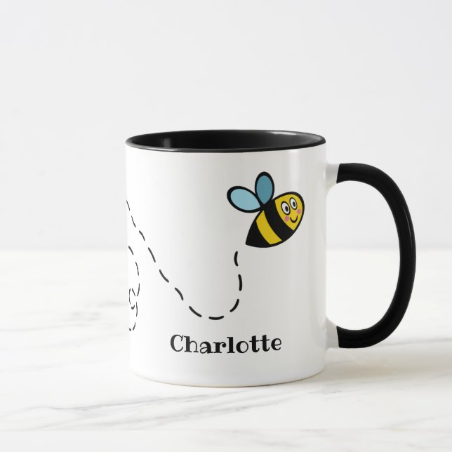 Personalisierte Hummeln Herzmuster Tasse (Rechts)