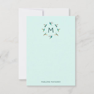 Personalisierte Hummingbird-Karte Dankeskarte
