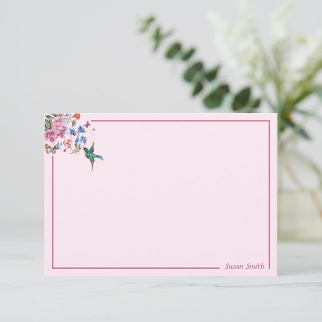 Personalisierte Hummingvogel-Mitteilungskarten 3,5 Mitteilungskarte (Stehend Vorderseite)