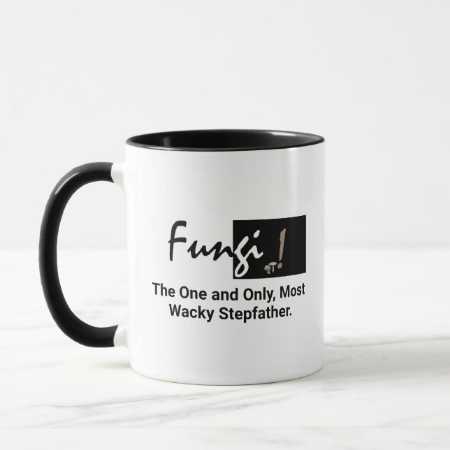Personalisierte Humoristische Fungi Pun Typografie Tasse (Links)