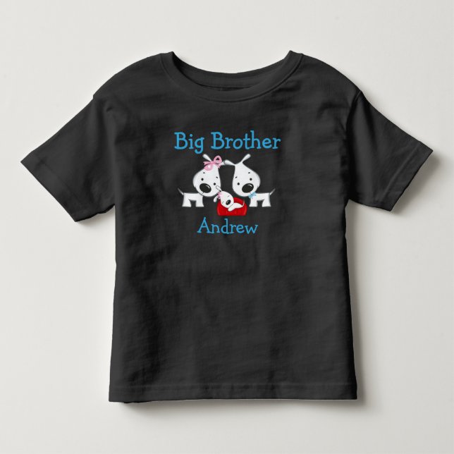 Personalisierte Hunde Big Brother Kleinkind T-shirt (Vorderseite)