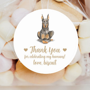 Personalisierte Hunde-Hochzeitsaufkleber Runder Aufkleber
