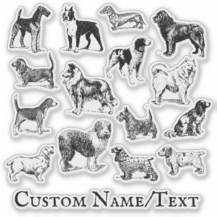 Personalisierte Hunde-Lover-Rassen Aufkleber