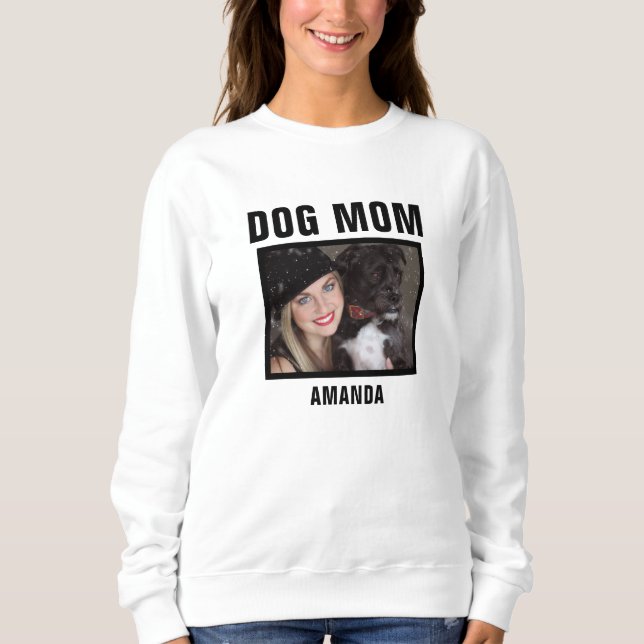 Personalisierte Hunde Mama Benutzerdefiniertes Fot Sweatshirt (Vorderseite)