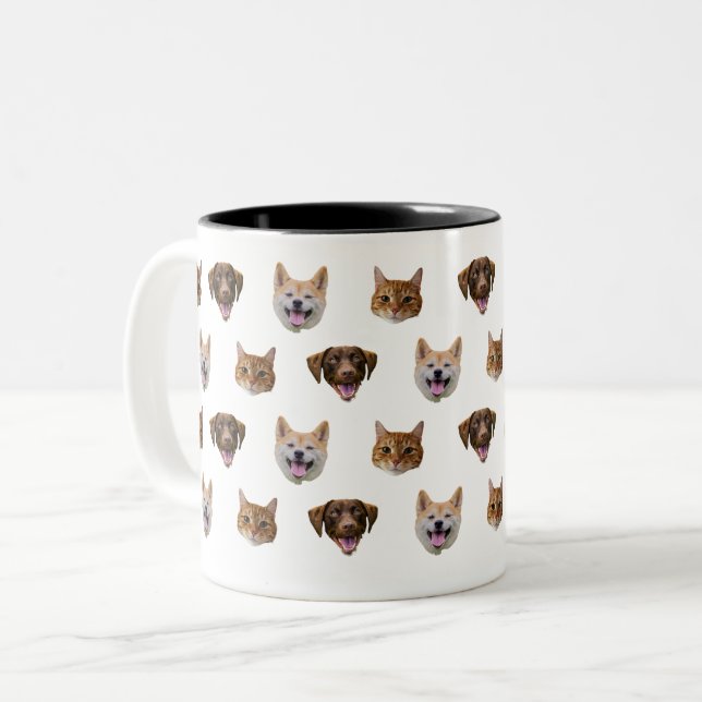 Personalisierte Hunde Tasse, Hunde Katze Mama Gesc Zweifarbige Tasse (Vorderseite Links)