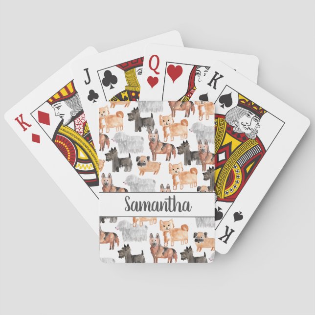 Personalisierte Hundeausspielkarten Spielkarten (Rückseite)