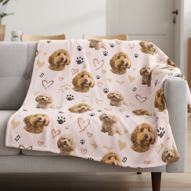 Personalisierte Hundedecke mit Foto zum Valentinst Fleecedecke (Von Creator hochgeladen)
