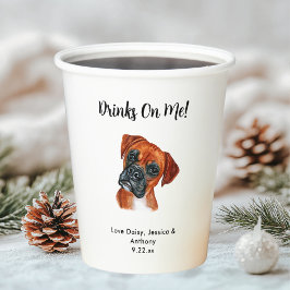 Personalisierte Hundehochzeit Pappbecher