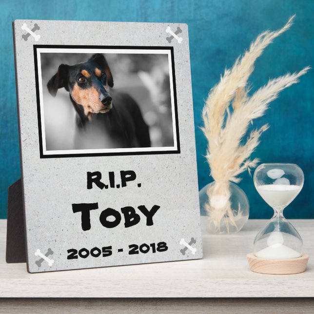 Personalisierte Hundememorial Fotoplatte (Seite)