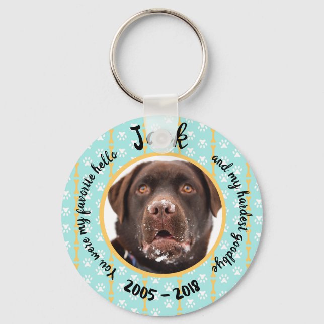 Personalisierte Hundememorial Schlüsselanhänger (Vorderseite)