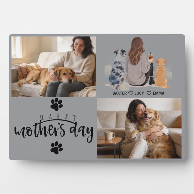 Personalisierte Hundemutter mit individuellem Name Fotoplatte (Vorderseite)