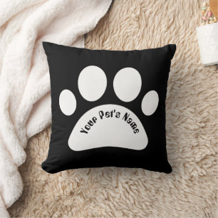 Personalisierte Hundepfotenabdruck-Wurfpillow mit Kissen