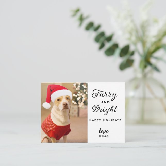 Personalisierte Hundfoto-Karten, Weihnachtskarte f Mitteilungskarte (Stehend Vorderseite)