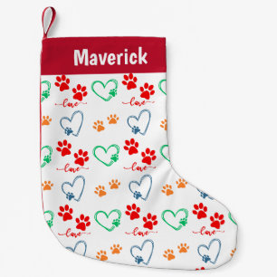 Personalisierte HUNZZEICHEN UND LIEBE HARTEN Kleiner Weihnachtsstrumpf