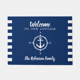 Personalisierte Hütte für Familienname Compass A Fußmatte