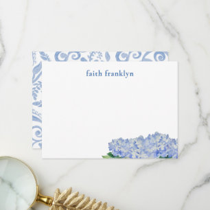 Personalisierte Hydrangea-Stationery Dankeskarte